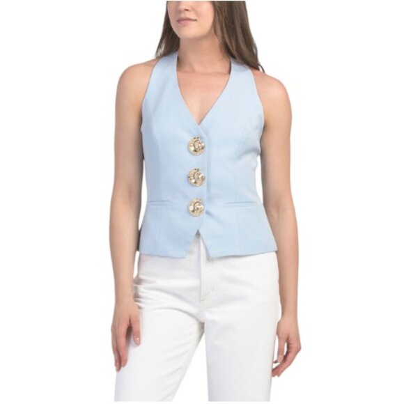 ENDLESS ROSE Novelty Button Vest - Picture 1 of 3